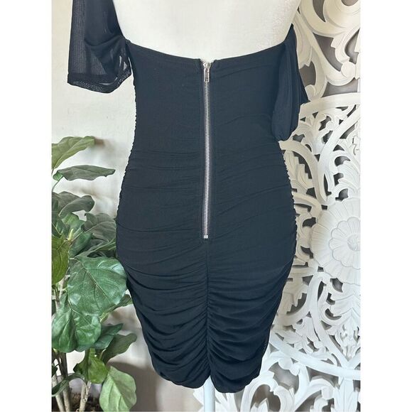 Bodycon Black Mesh Dress - Picture 2 of 8